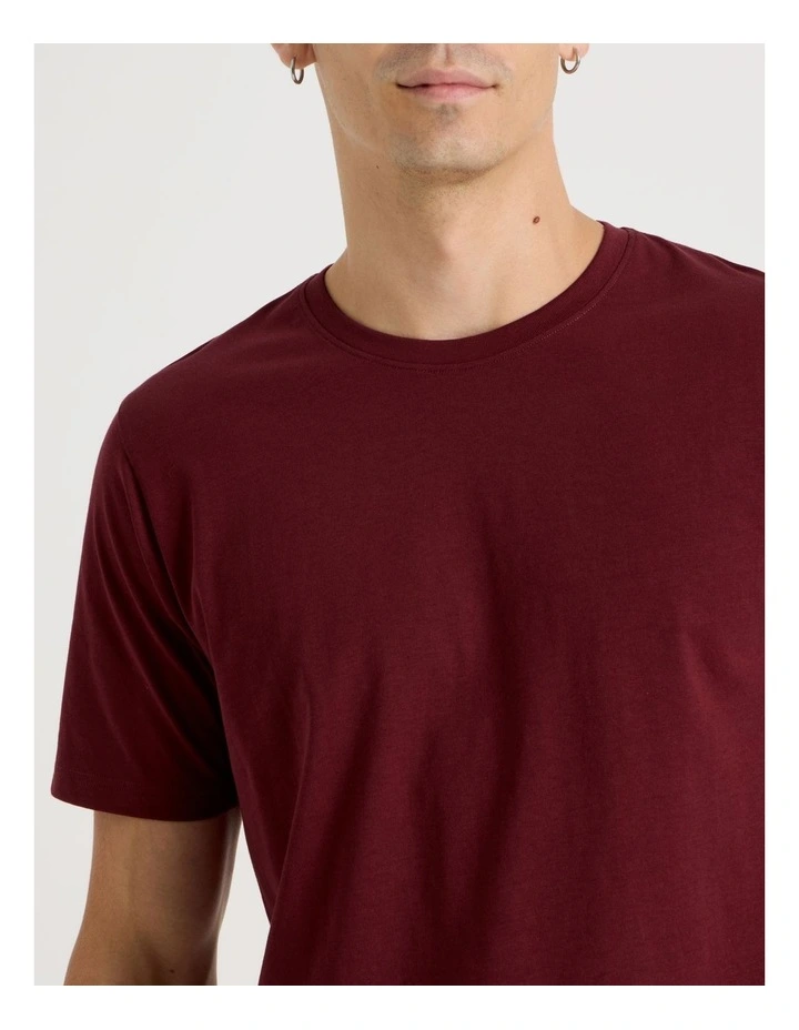 Crew Neck T-Shirt in Red image 5