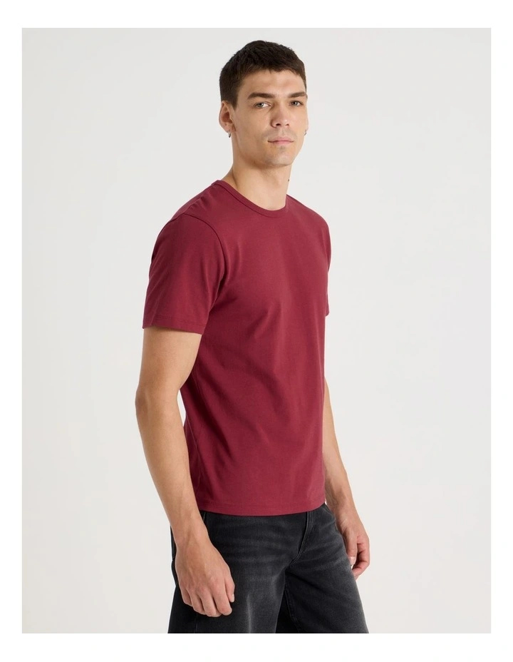 Slim Crew Neck T-Shirt in Red image 4
