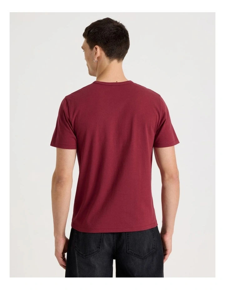 Slim Crew Neck T-Shirt in Red image 5