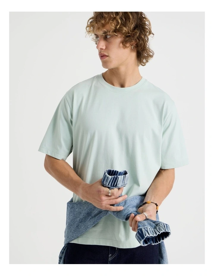 Loose Crew Neck T-Shirt in Mint image 4