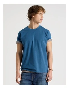 Loose Crew Neck T-Shirt in Blue