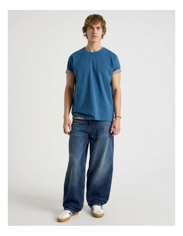 Loose Crew Neck T-Shirt in Blue image 2