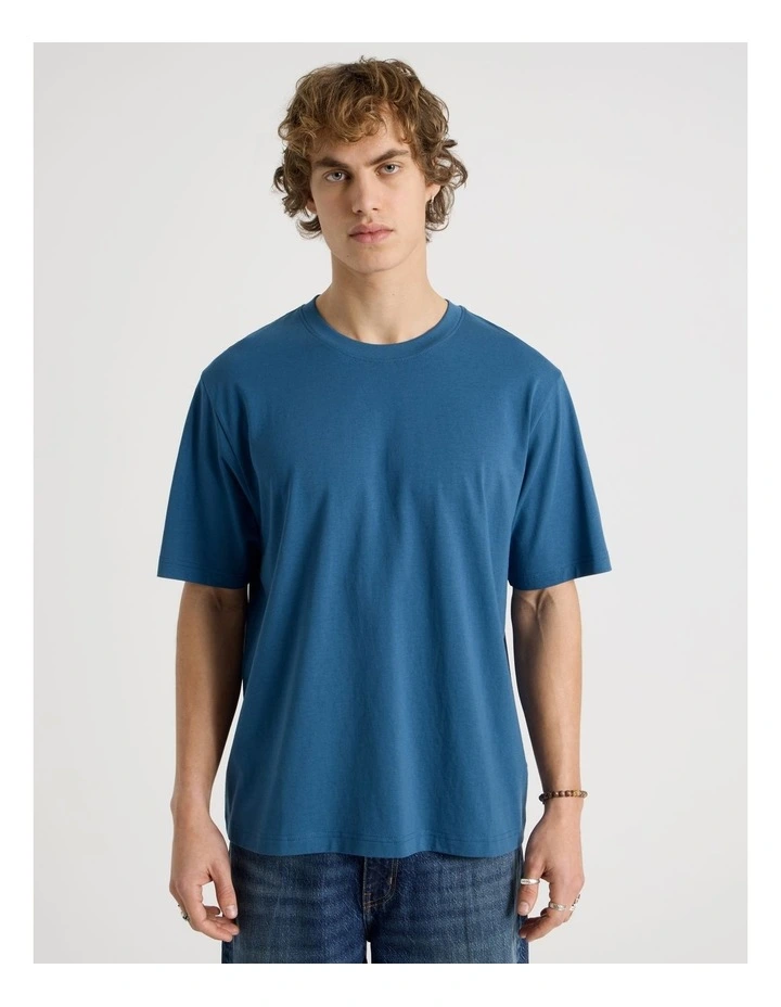 Loose Crew Neck T-Shirt in Blue image 5