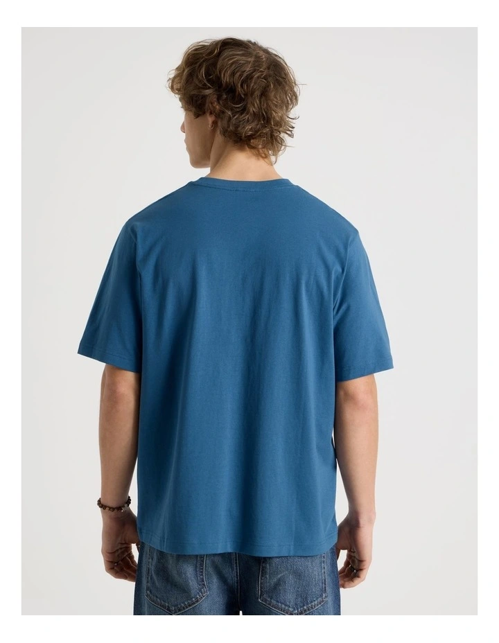 Loose Crew Neck T-Shirt in Blue image 6
