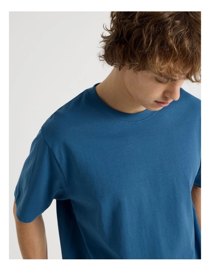 Loose Crew Neck T-Shirt in Blue image 7