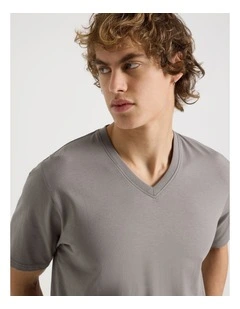 V-Neck T-Shirt in Stone