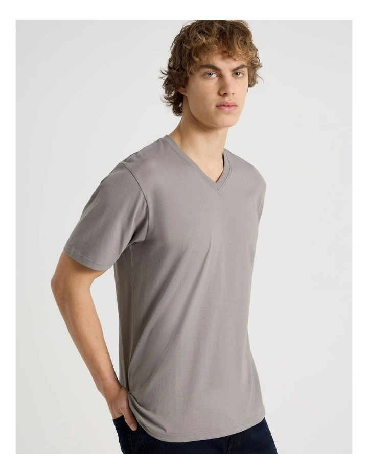 V-Neck T-Shirt in Stone image 5