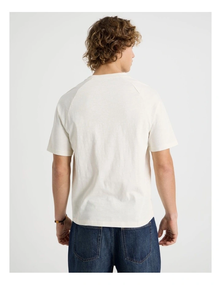Short Sleeve Henley Slub Ecru image 5