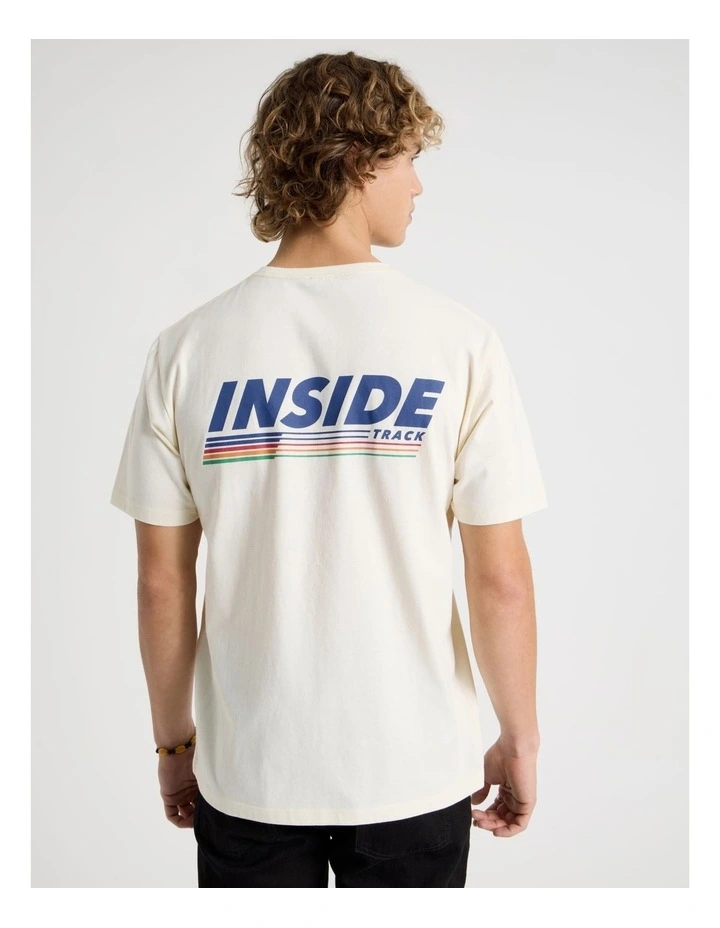 Regular Fit Crew Neck Graphic T-Shirt in Ecru image 6