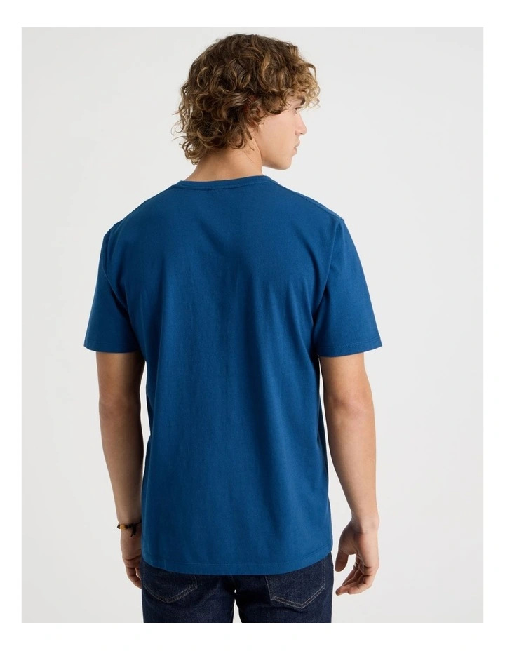 Regular Fit Crew Neck Graphic T-Shirt in Blue image 5