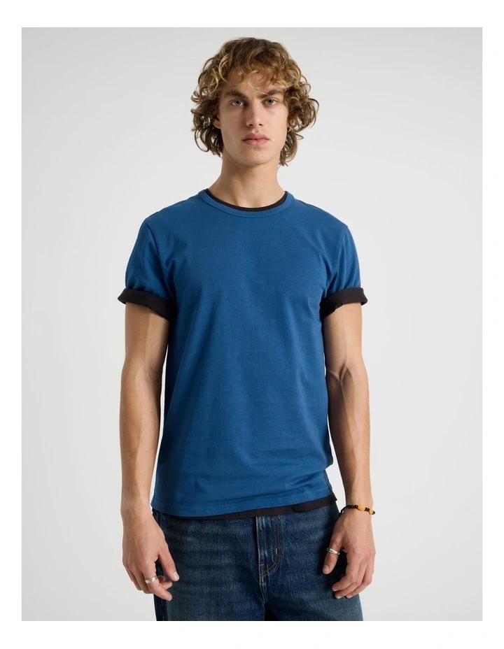 Slim Crew Neck T-Shirt in Blue image 1