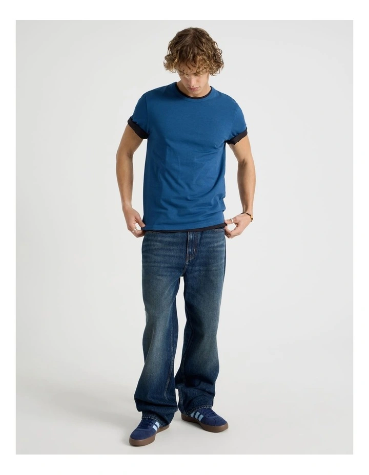 Slim Crew Neck T-Shirt in Blue image 2