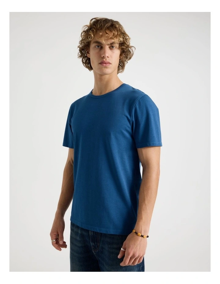 Slim Crew Neck T-Shirt in Blue image 5