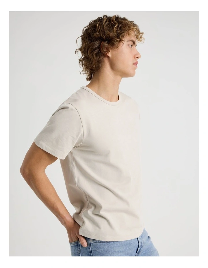 Slim Crew Neck T-Shirt in Bone image 2