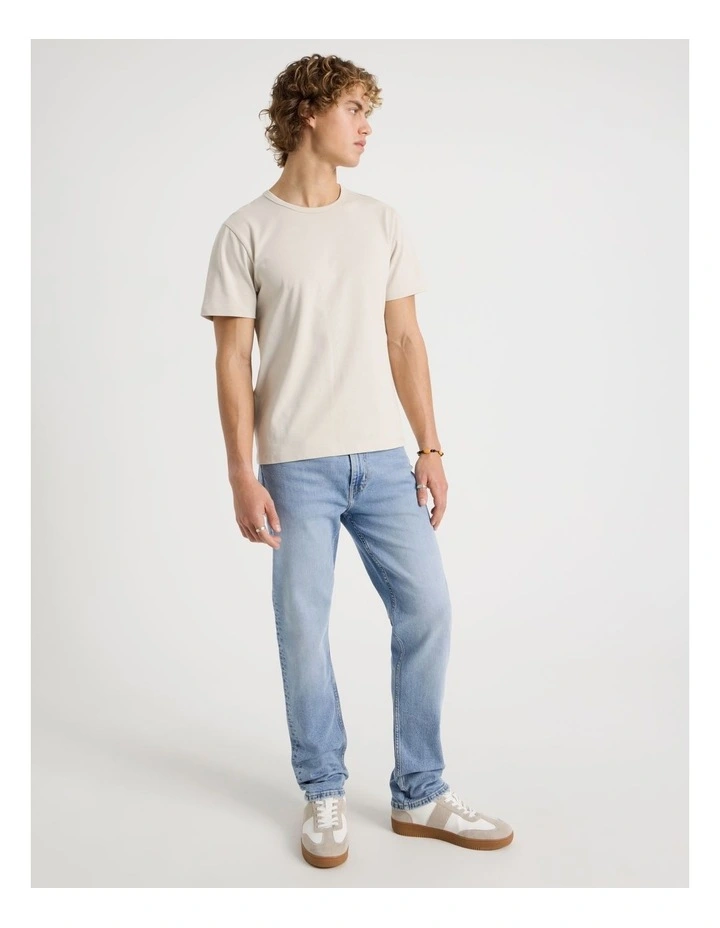 Slim Crew Neck T-Shirt in Bone image 4