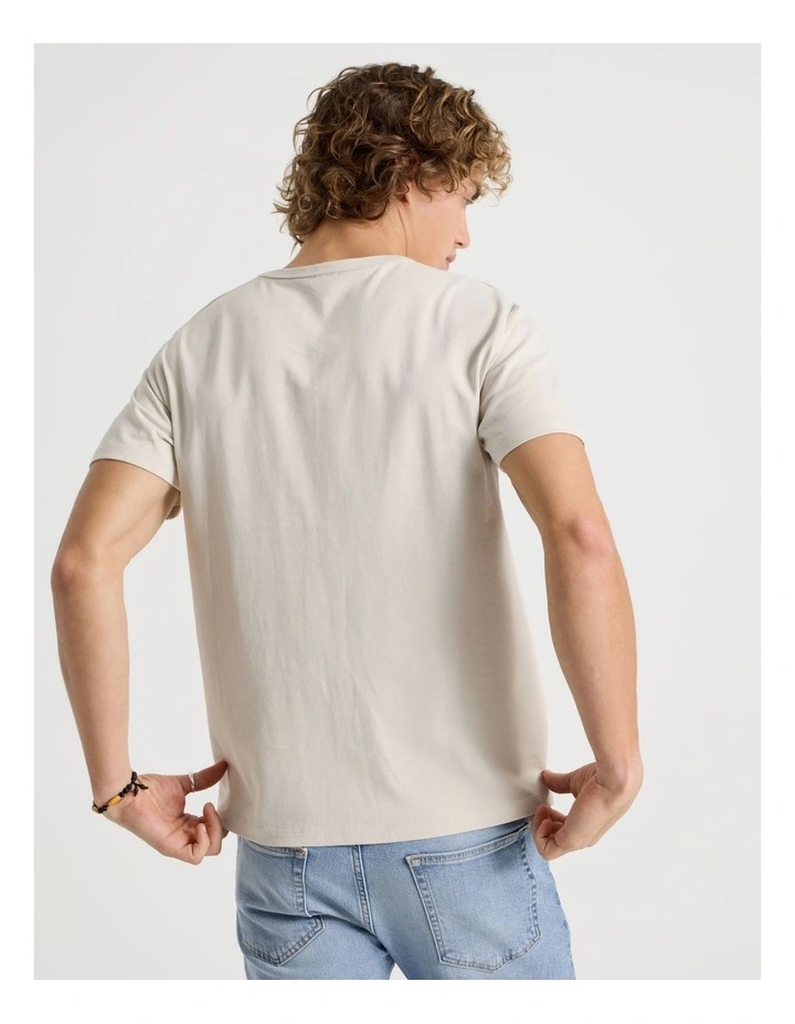 Slim Crew Neck T-Shirt in Bone image 5
