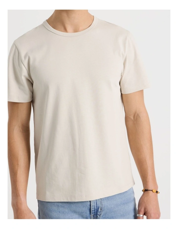 Slim Crew Neck T-Shirt in Bone image 6