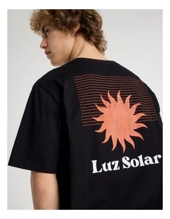 Loose Fit Crew Neck Graphic T-Shirt in Black
