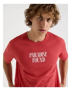 Regular Fit Graphic Crew Neck T-Shirt in Red