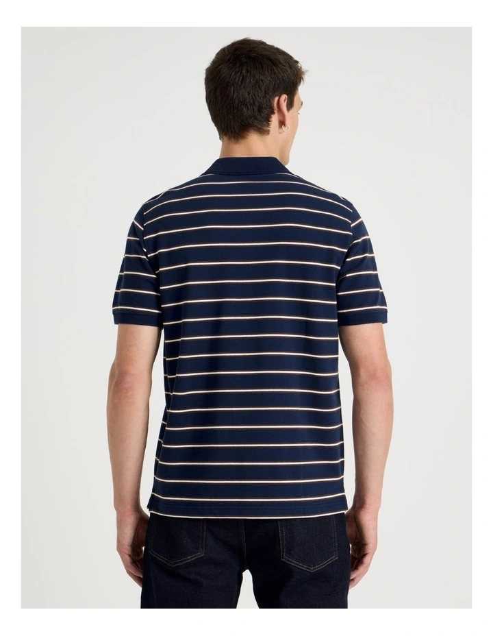Stripe Polo in Navy image 6
