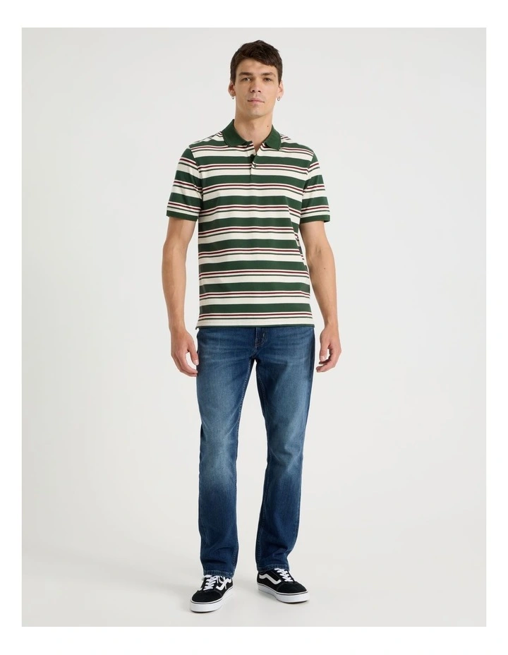 Stripe Polo Dark in Green image 2