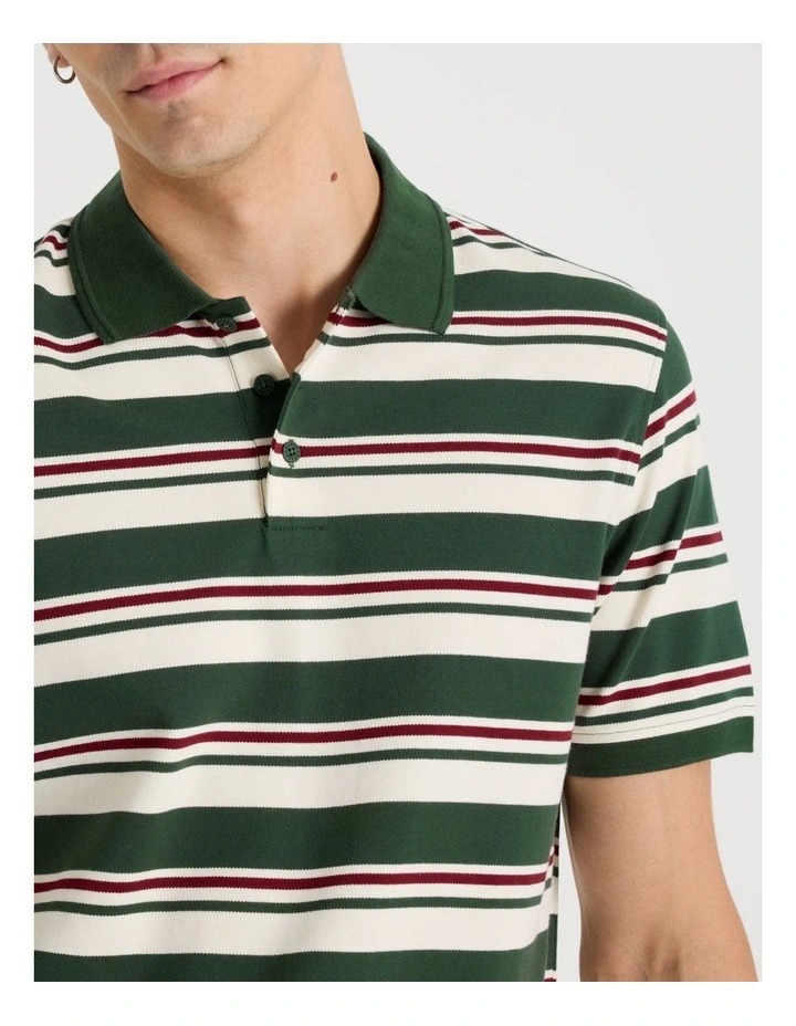 Stripe Polo Dark in Green image 4