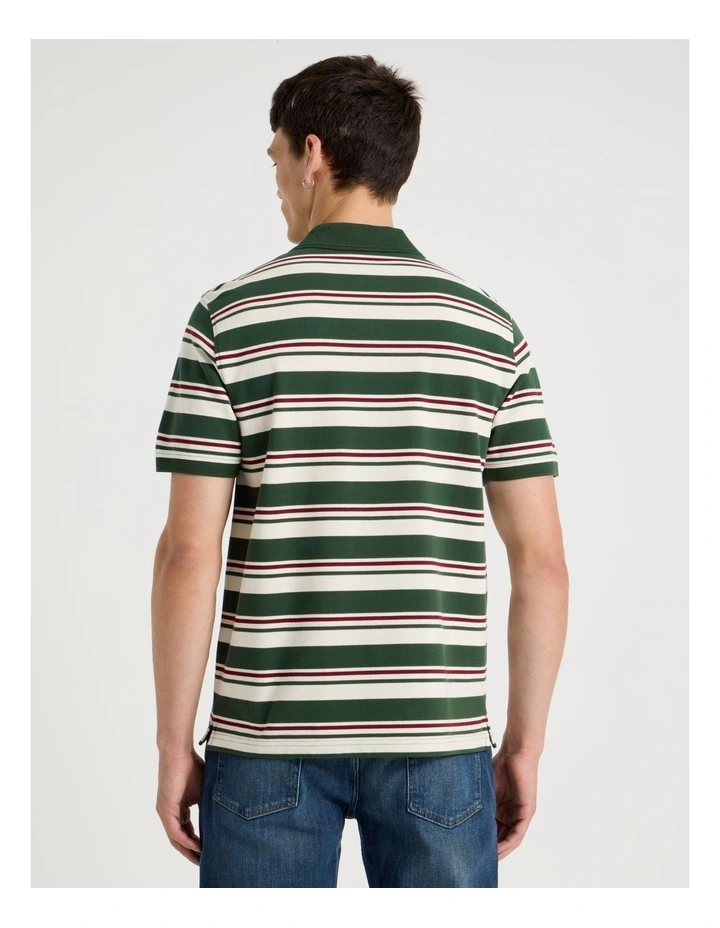 Stripe Polo Dark in Green image 5