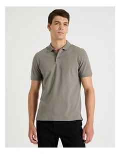 Pique Polo in Stone