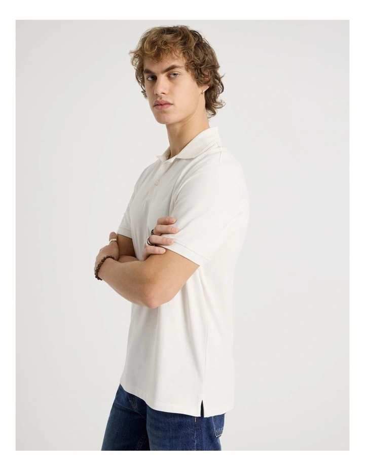 Pique Polo in White image 5