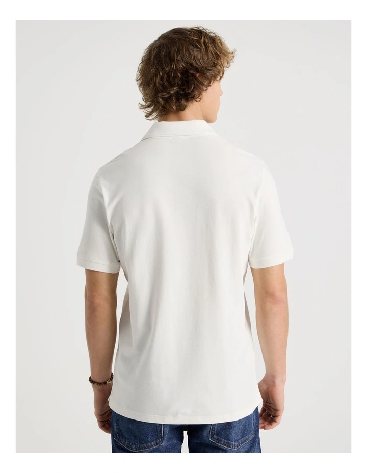 Pique Polo in White image 6