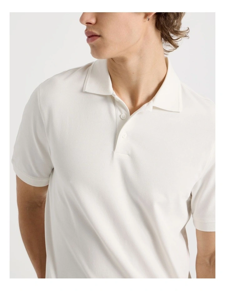 Pique Polo in White image 7