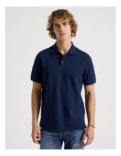 Pique Polo in Navy