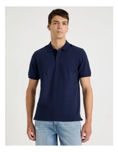 Pique Polo in Navy
