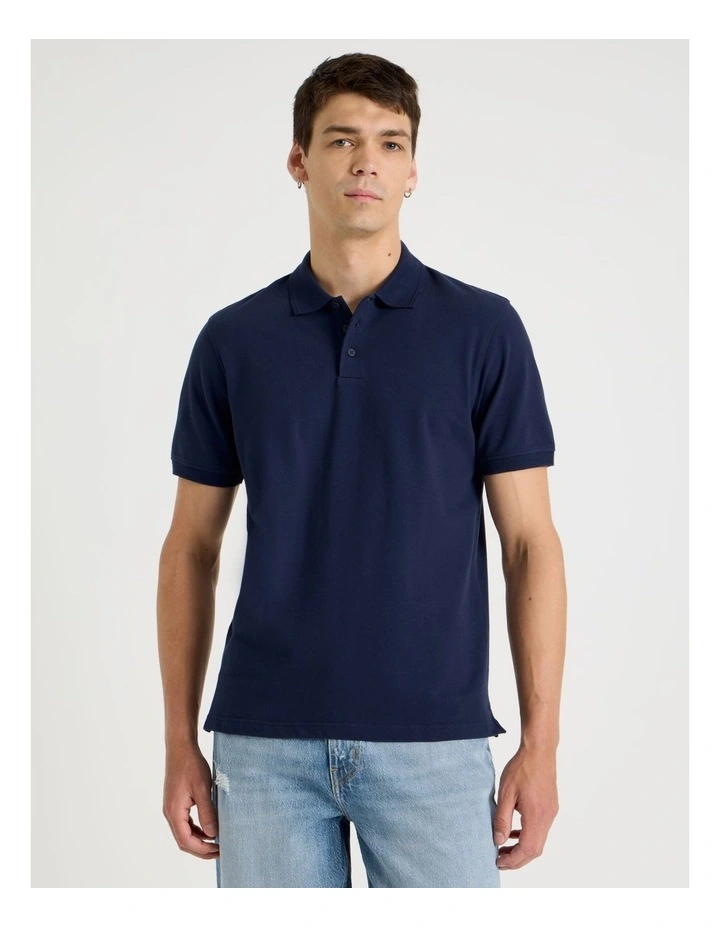 Pique Polo in Navy image 1