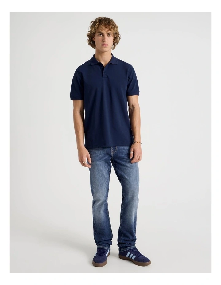 Pique Polo in Navy image 3