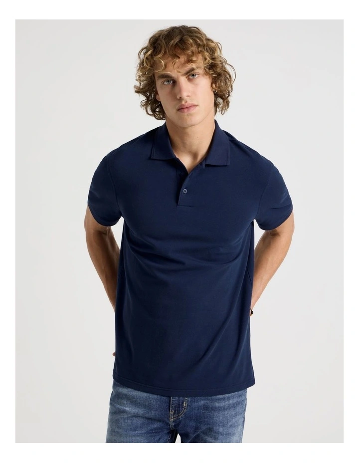 Pique Polo in Navy image 4