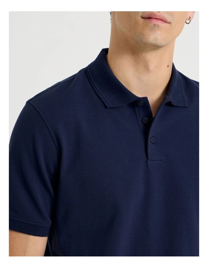 Pique Polo in Navy image 4