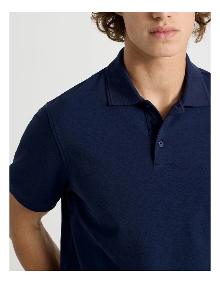 Pique Polo in Navy image 6