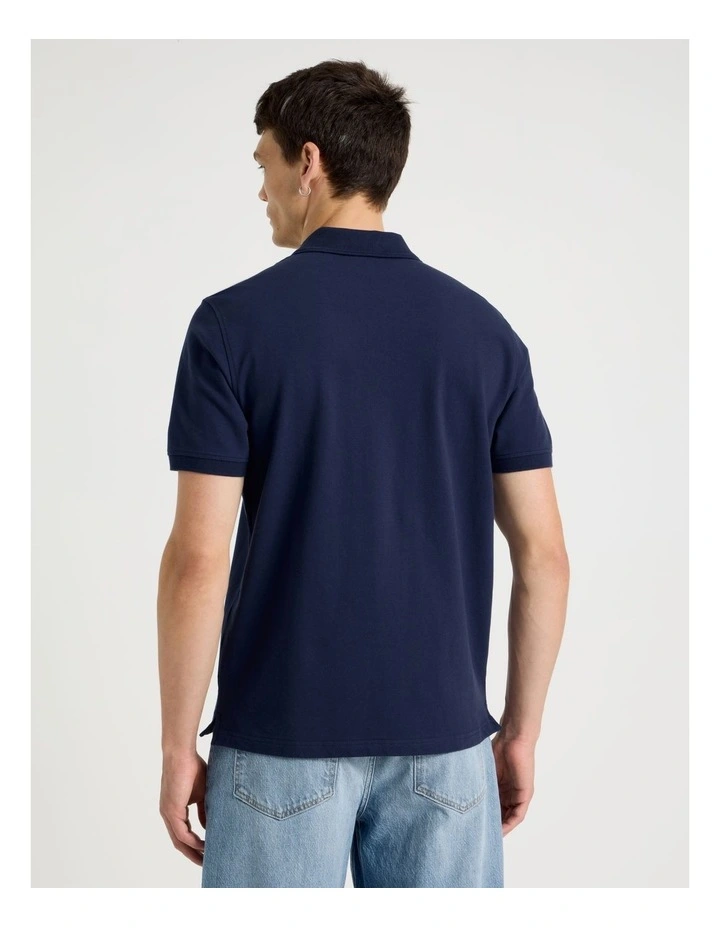 Pique Polo in Navy image 6