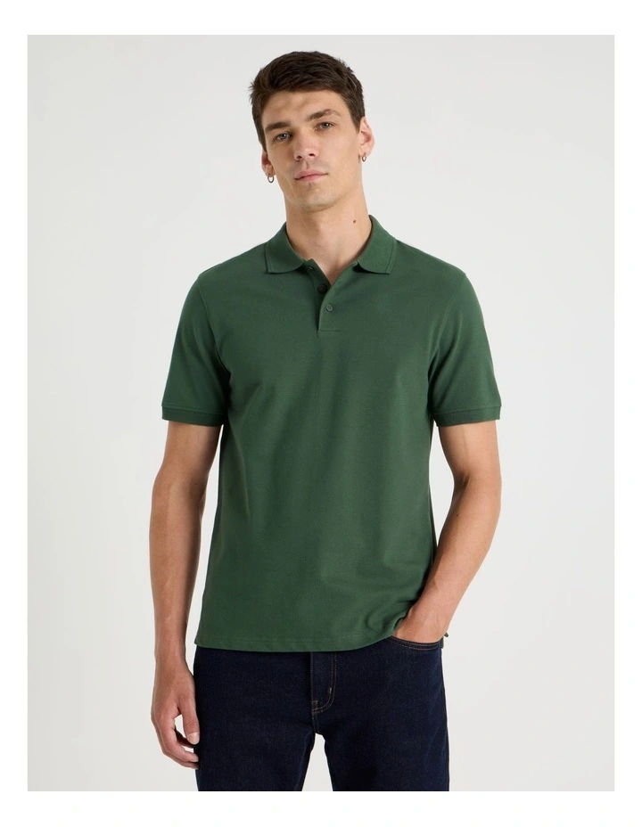 Pique Polo in Dark Green image 1