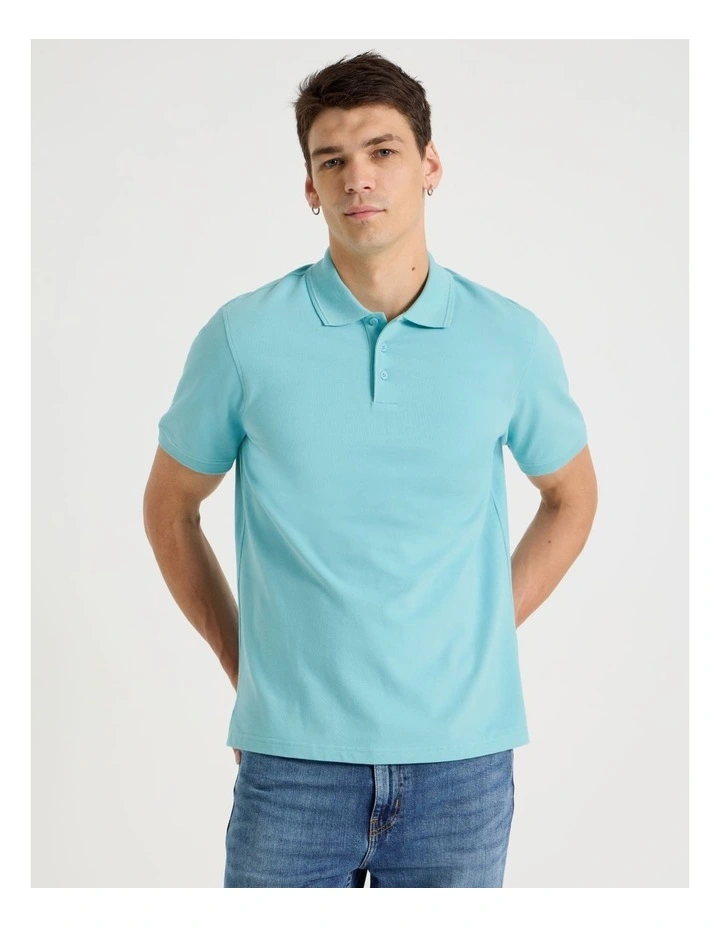 Pique Polo in Dusty Blue image 1