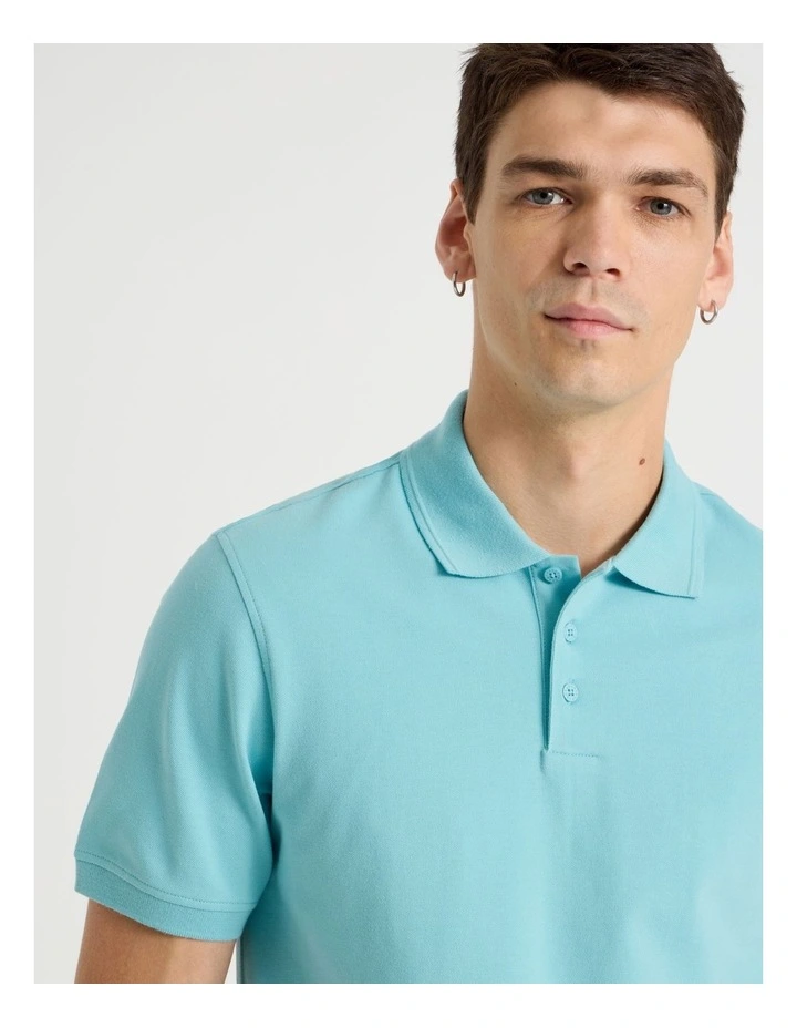 Pique Polo in Dusty Blue image 4