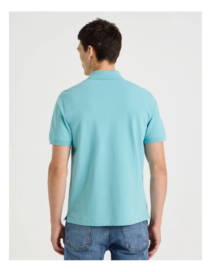 Pique Polo in Dusty Blue image 6