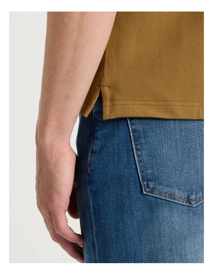 Pique Polo in Gold image 4