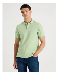 Pique Polo in Sage