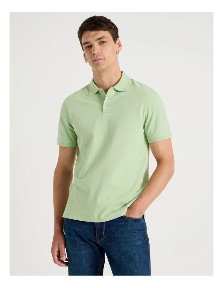 Pique Polo in Sage image 1