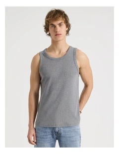 Jersey Rib Singlet in Charcoal