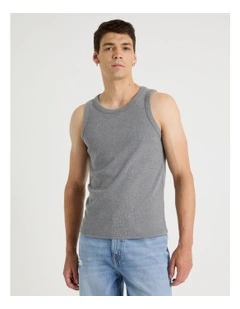 Jersey Rib Singlet in Charcoal