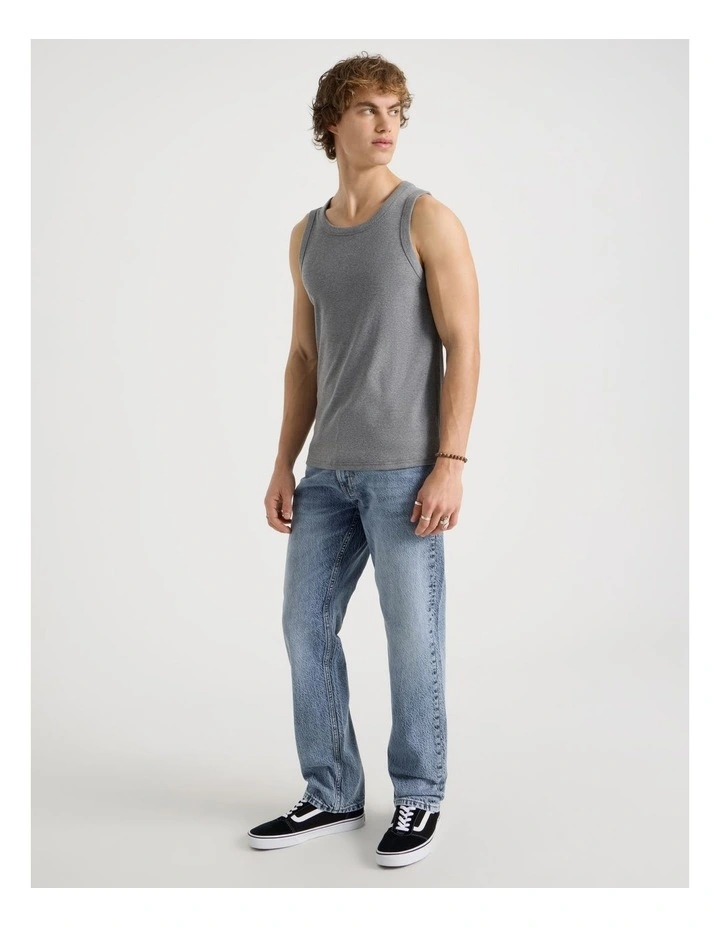 Jersey Rib Singlet in Charcoal image 4