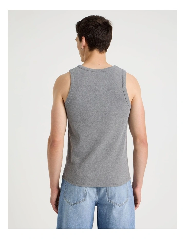 Jersey Rib Singlet in Charcoal image 6
